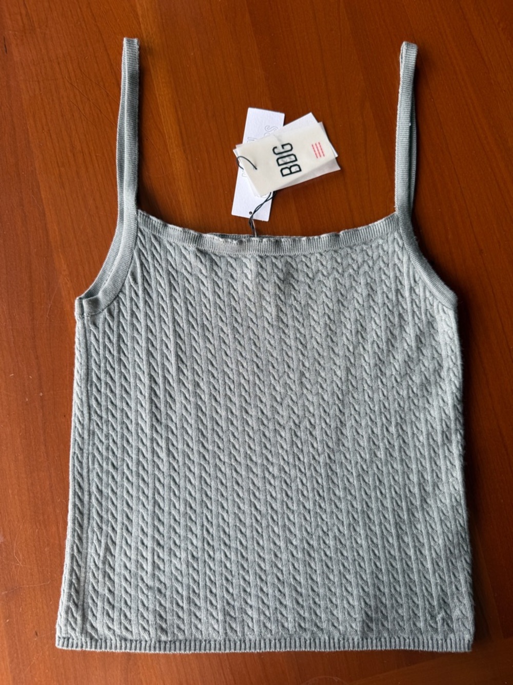 NWT!! Women’s BDG Light Sage Cable Knit Camisole Tank Top- Size M